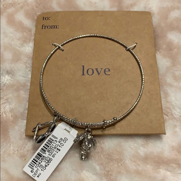 Beach bracelet w/sunglasses & palm tree NEW - Picture 1 of 4